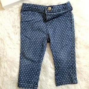 Cherokee girls jeans pants Sz 9m polka dot